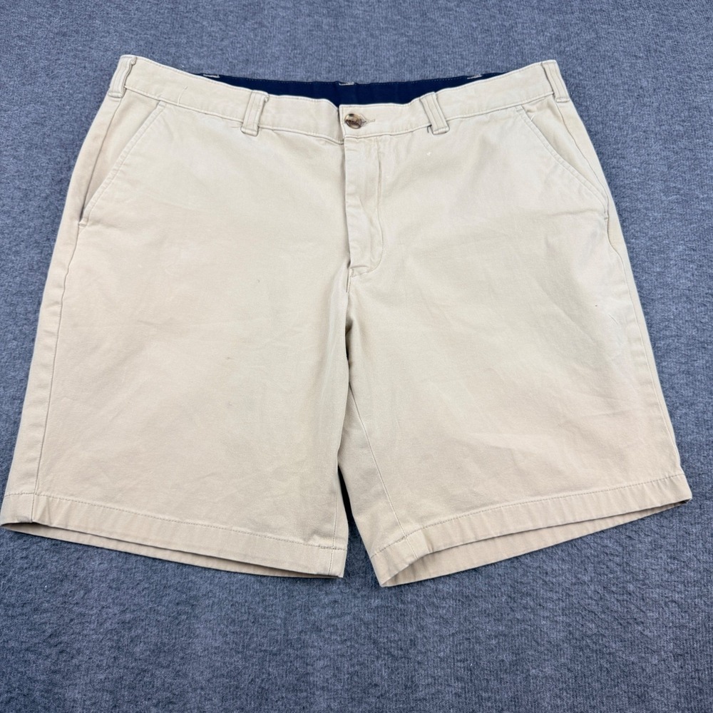 Club Room Chino Shorts Men's 36W Tan Flat Front Cotton Casual Classic